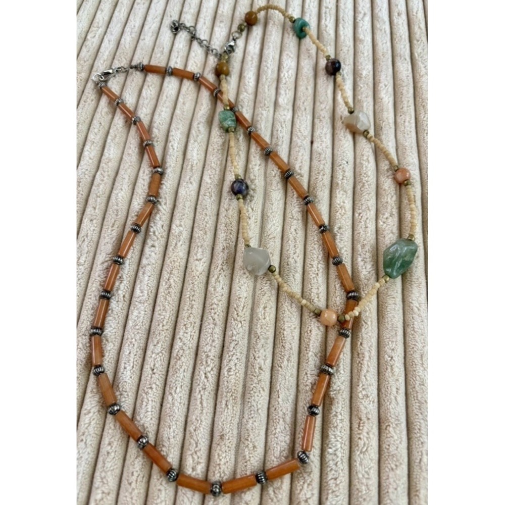 Carnelian Agate and Multi Gemstone Necklace